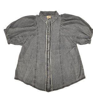 Jaded Gypsy 100 Cotton Women's Denim Blue Shirt Cutting Edge S/M USA
